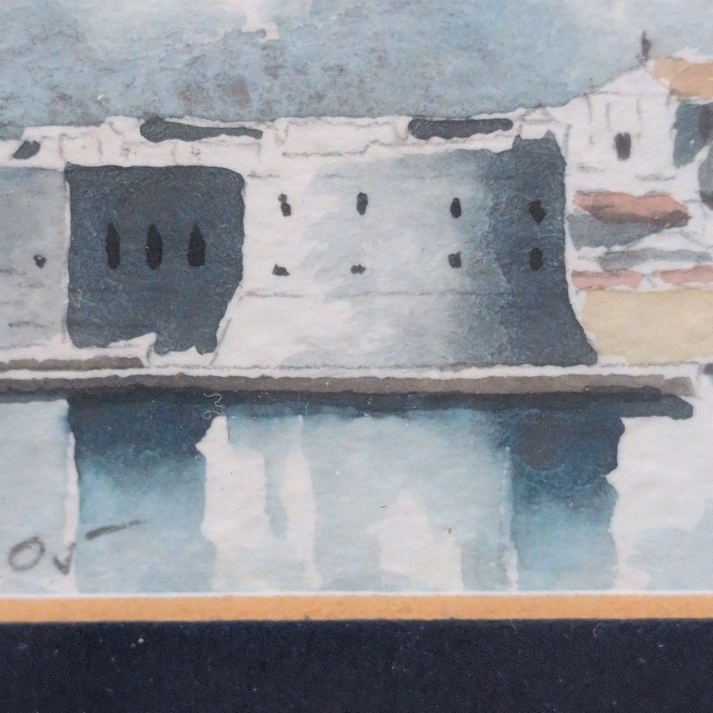Mery Ortolio-Biocic Original Miniature Watercolor Coastal Fortress Painting 2005 - Picture 3 of 9